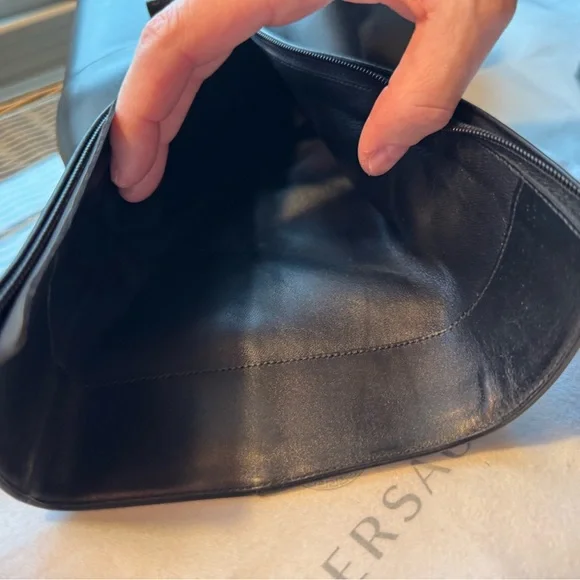 Versace Black Leather Platform Boots